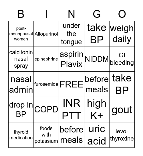 MISC Bingo Card