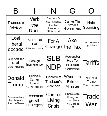 SLB Leaders Debate Bingo 2025 Bingo Card