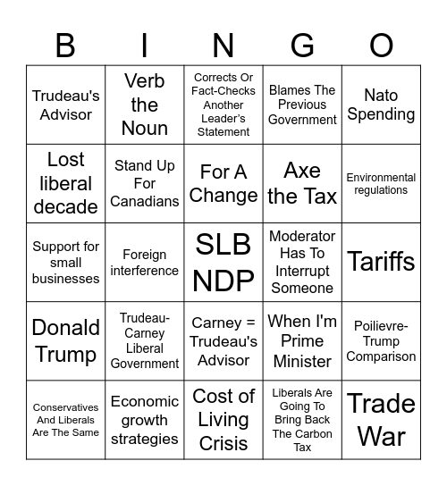 SLB Leaders Debate Bingo 2025 Bingo Card