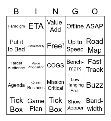 BUZZWORD Bingo Card