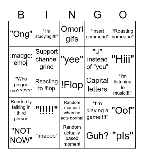 Flop Bingo Card