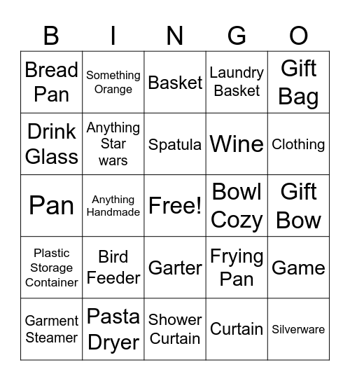 Bailee's BINGO Card