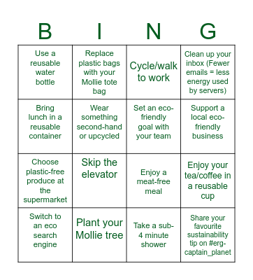 Mollie Earth Day Bingo! Bingo Card