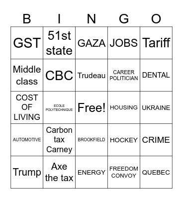 ELECTION DEBATE BINGO Card