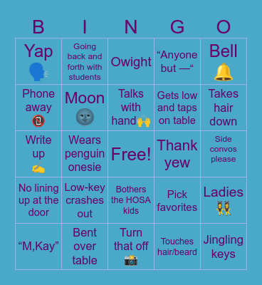 Wolff bingo Card