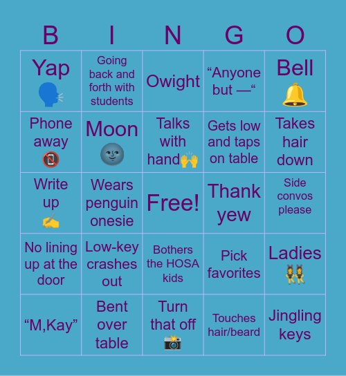 Wolff bingo Card
