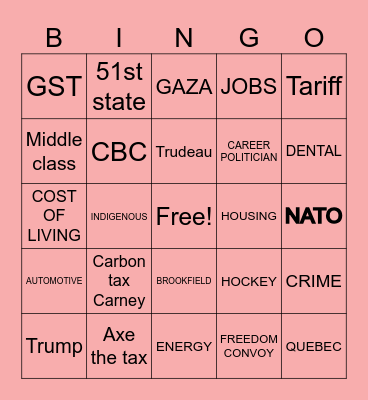 ELECTION DEBATE BINGO Card
