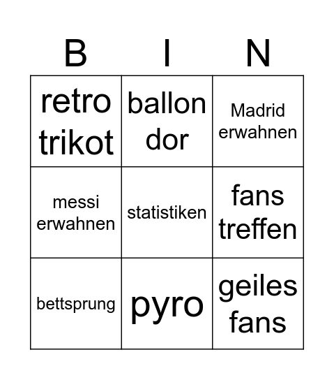 Viscabarca bingo Card