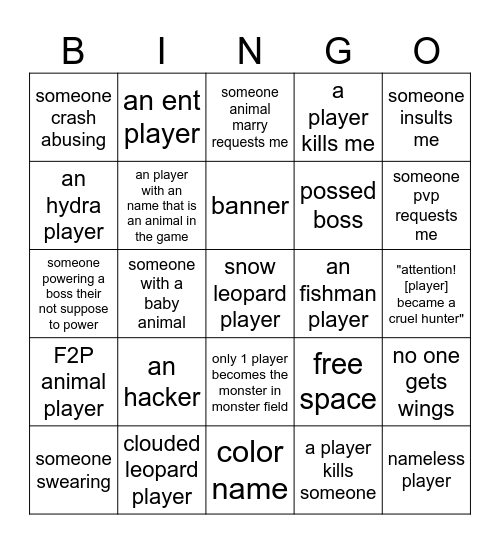 WAO bingo board Bingo Card