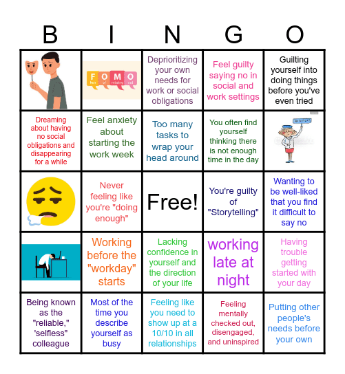 Burnout Bingo Card