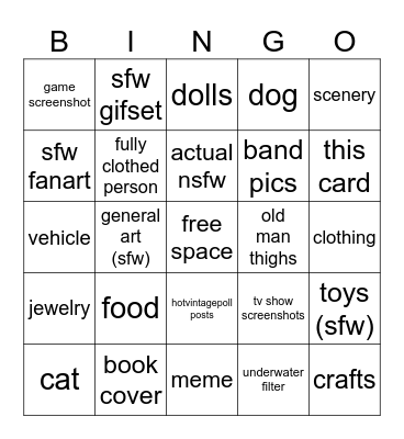 Flagged Image Bingo Card