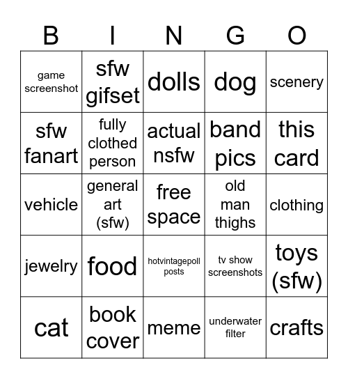 Flagged Image Bingo Card