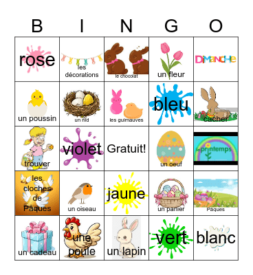 Madame's Pâques Bingo Card