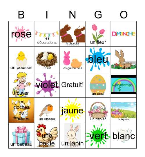 Madame's Pâques Bingo Card