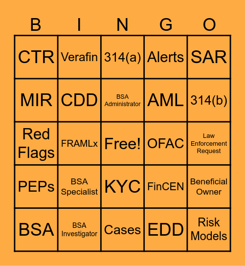 BSA Bingo Card