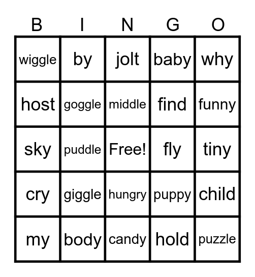 Lesson 76: Ending Patterns Review Bingo Card