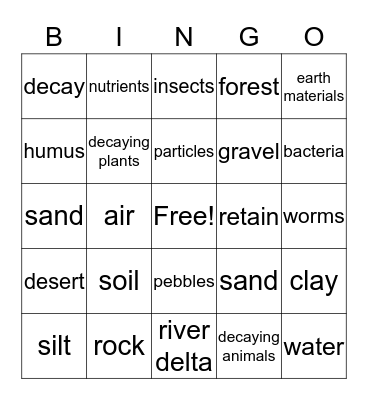 Science Bingo Card