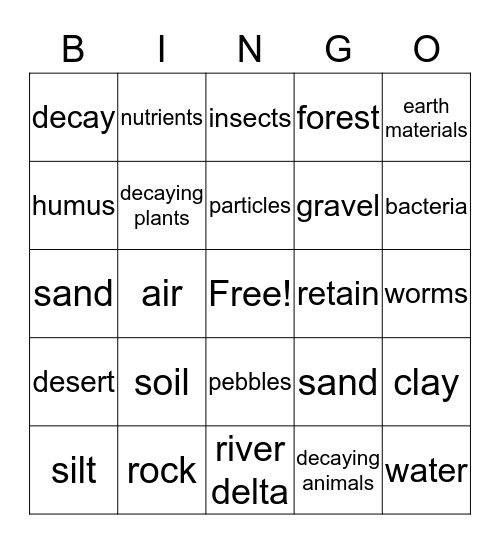 Science Bingo Card