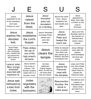 Holy Week Bingo! Bingo Card