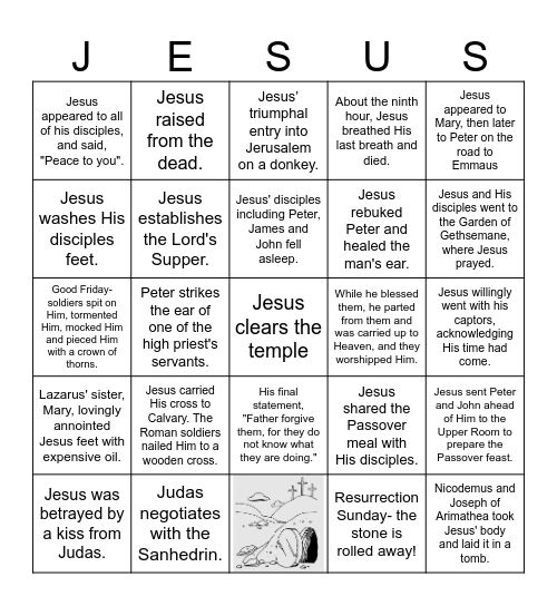 Holy Week Bingo! Bingo Card