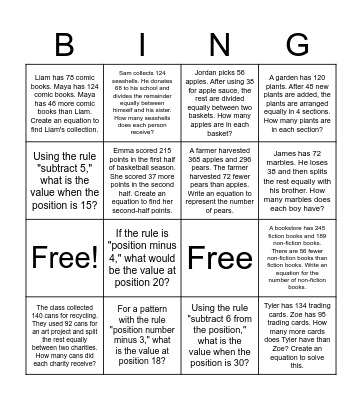 Bingo 4.5A/4.5B Bingo Card