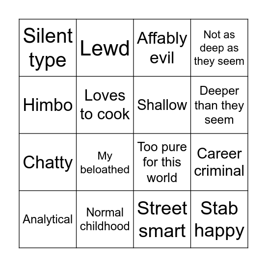 TRP Bingo #2 Bingo Card