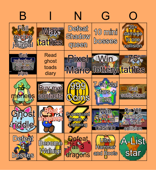 TTYD Randomizer Bingo Card