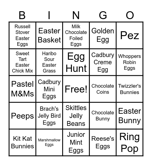 Bunny Bingo Card