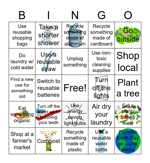 Earth Day BINGO Card