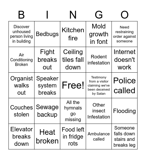 Chicago First Ward Bingo Card