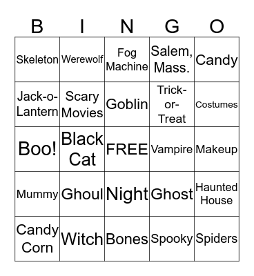 Halloween BINGO! Bingo Card