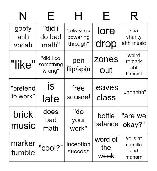 gas fire lit bingo Card