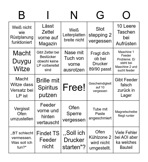 DANIEL BINGO Card