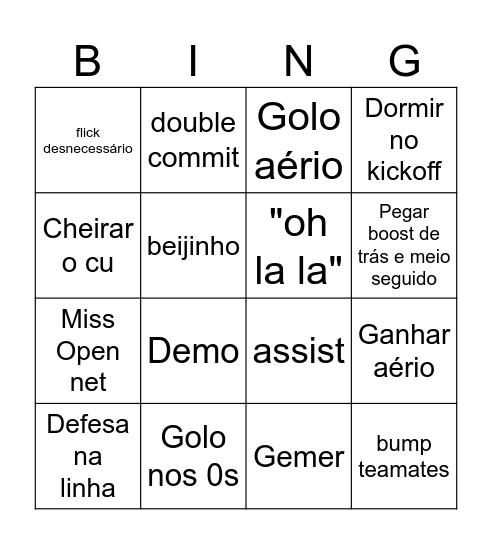 Gonçalo Rocket Bingo Card