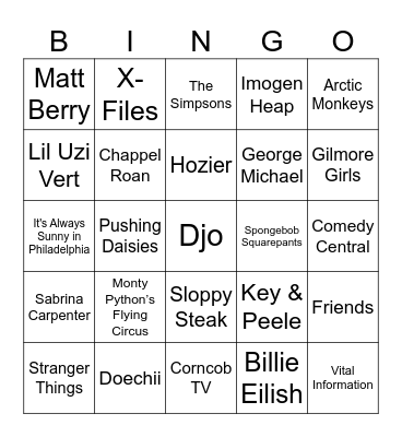 Viral Music, Sketch Comedy, and Not My Place but I Know My Way Around Bingo Card