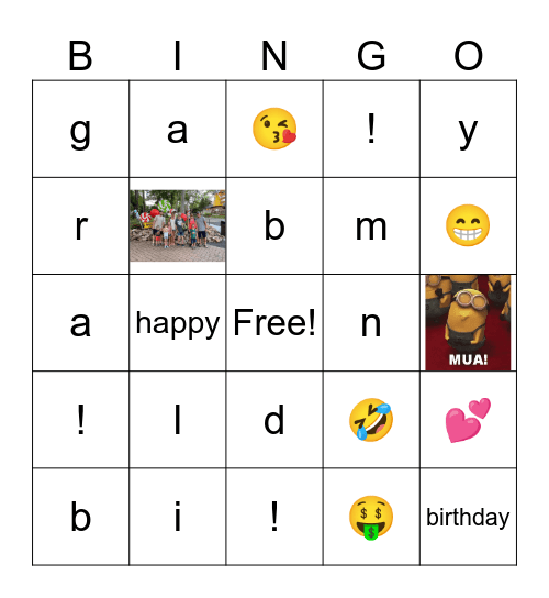 happy birthday Bingo Card