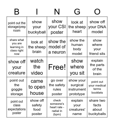 Medical Detectives Bingo Card