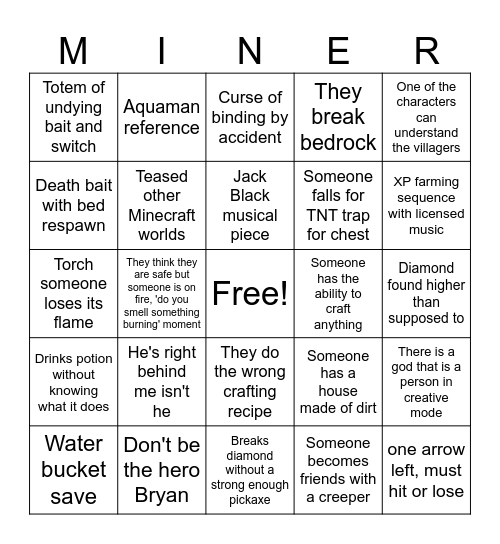 death is gonna come for me Bingo Card