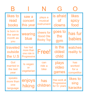 Find the Team Member Bingo Card