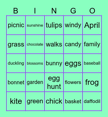 Spring Bingo Card