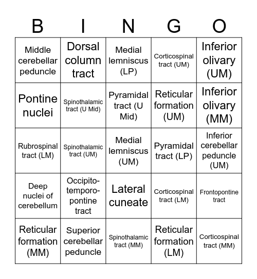 PATHWAYS Bingo Card
