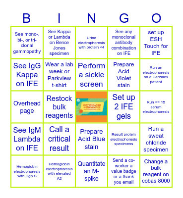 Electrophoresis/Chemistry Bingo Card