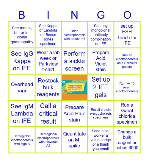 Electrophoresis/Chemistry Bingo Card