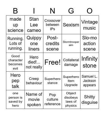 Captain Marval Bingo Card