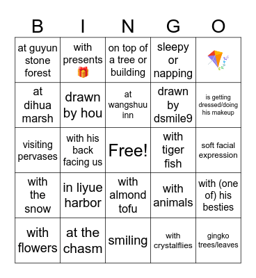 🕊️ bday art Bingo Card