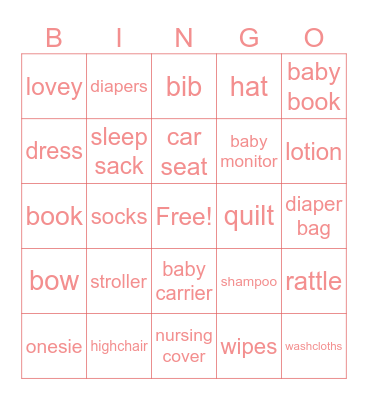Peachy Keen Bingo Card