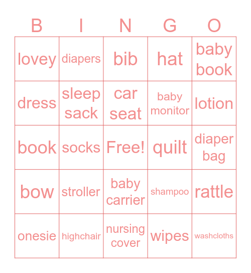 Peachy Keen Bingo Card