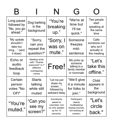 April 2025 - ED Dept Meeting Bingo Card