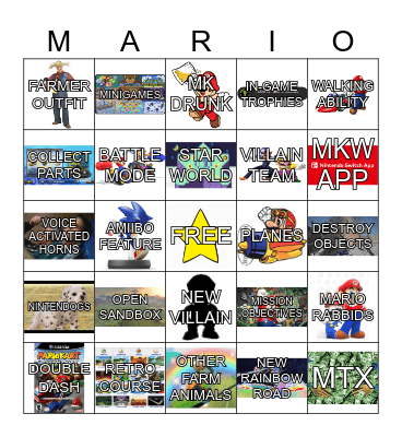 MARIO KART WORLD Bingo Card