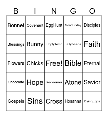 Easter Word Scramble - FVCS_A Bingo Card